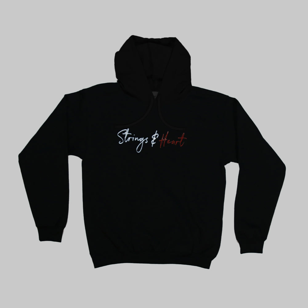 Strings & Heart Hoodie Black